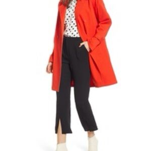 Something Navy Vibrant Red Oversized Cotton Trench Coat